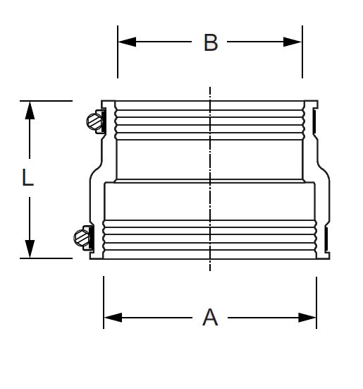Adapterkupplung für Fensterdüse mit Anschluss  A 155 - 170 mm und Anschluss B 110 – 125 mm