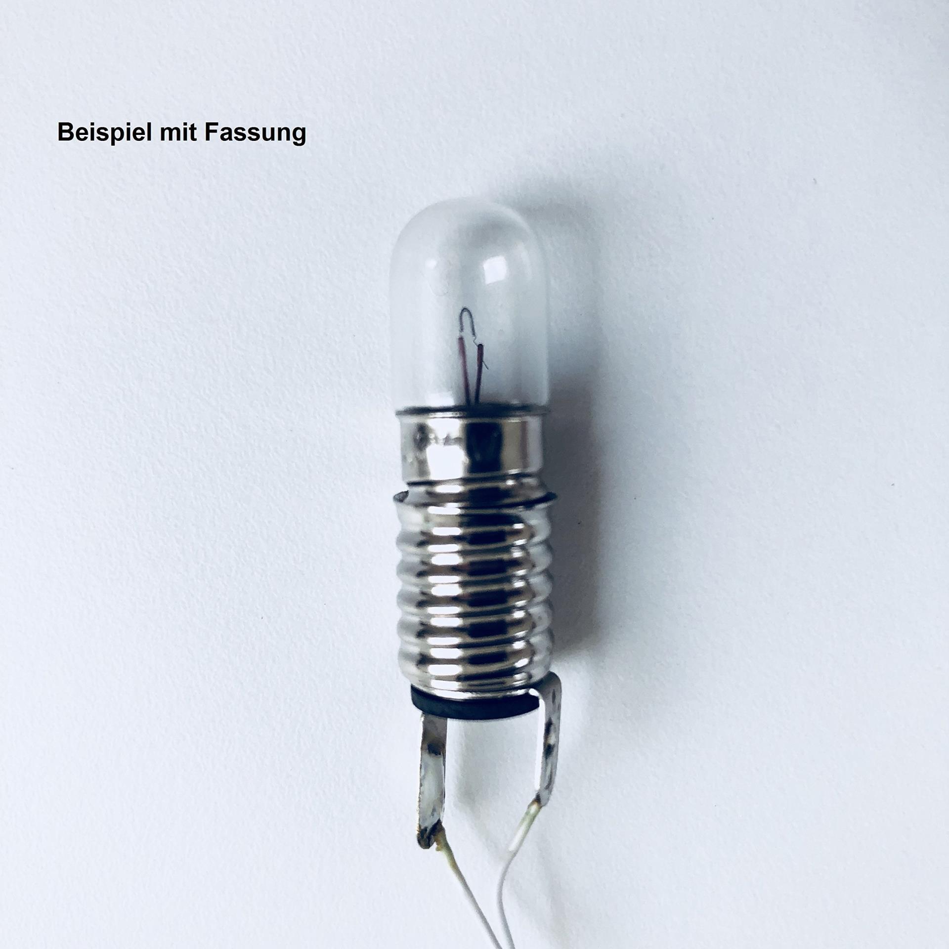 Skalenlampe  T3 1/4 10x28mm Æ, E10 6,3V 1,9W -  3er Pack - Glühlampe zur Anwendung z.B. in Adventssternen und Weihnachtssternen