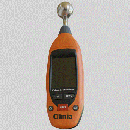 Climia CMG100 Feuchtemessgerät Wände, 5-40 mm Analysetiefe, Feuchtigkeitsmessgerät mit bis zu 50-Stunden Batterielaufzeit – einfache Anwendung, beleuchtetes LED-Display