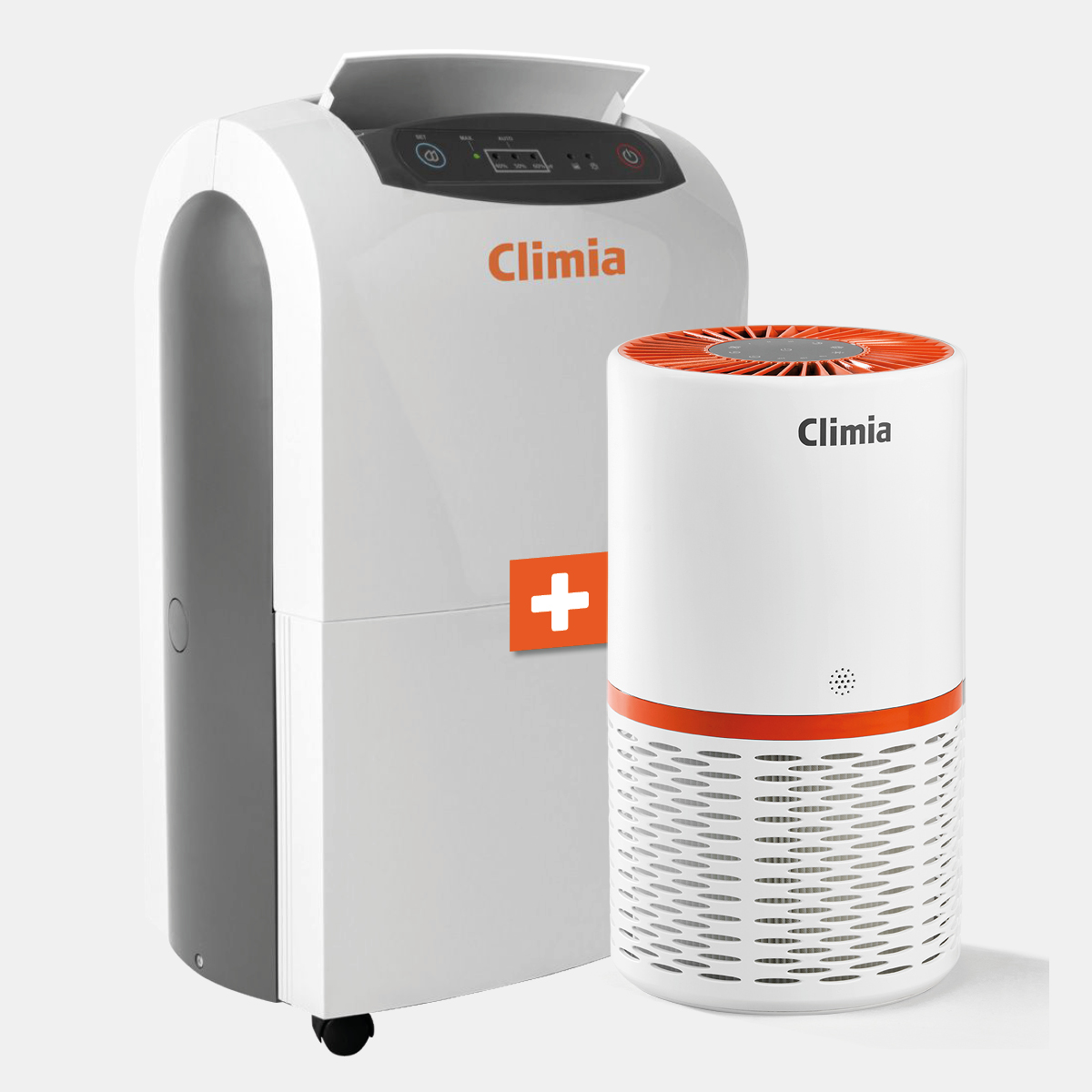 Climia CTK 190 ECO / CLR 250 Set - Luftentfeuchter + /-reiniger (Weiß / Orange)