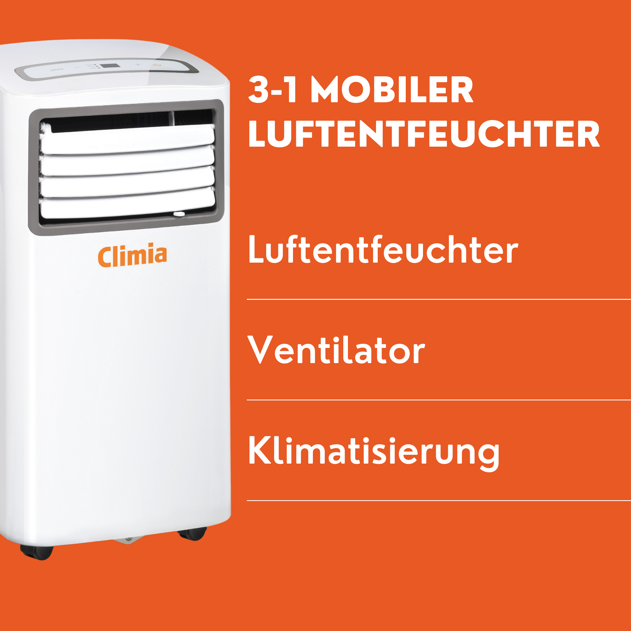 Climia CMK mobiler Bautrockner ca. 50 Liter in 24h, Ventilator und Luftentfeuchter EEK: A 