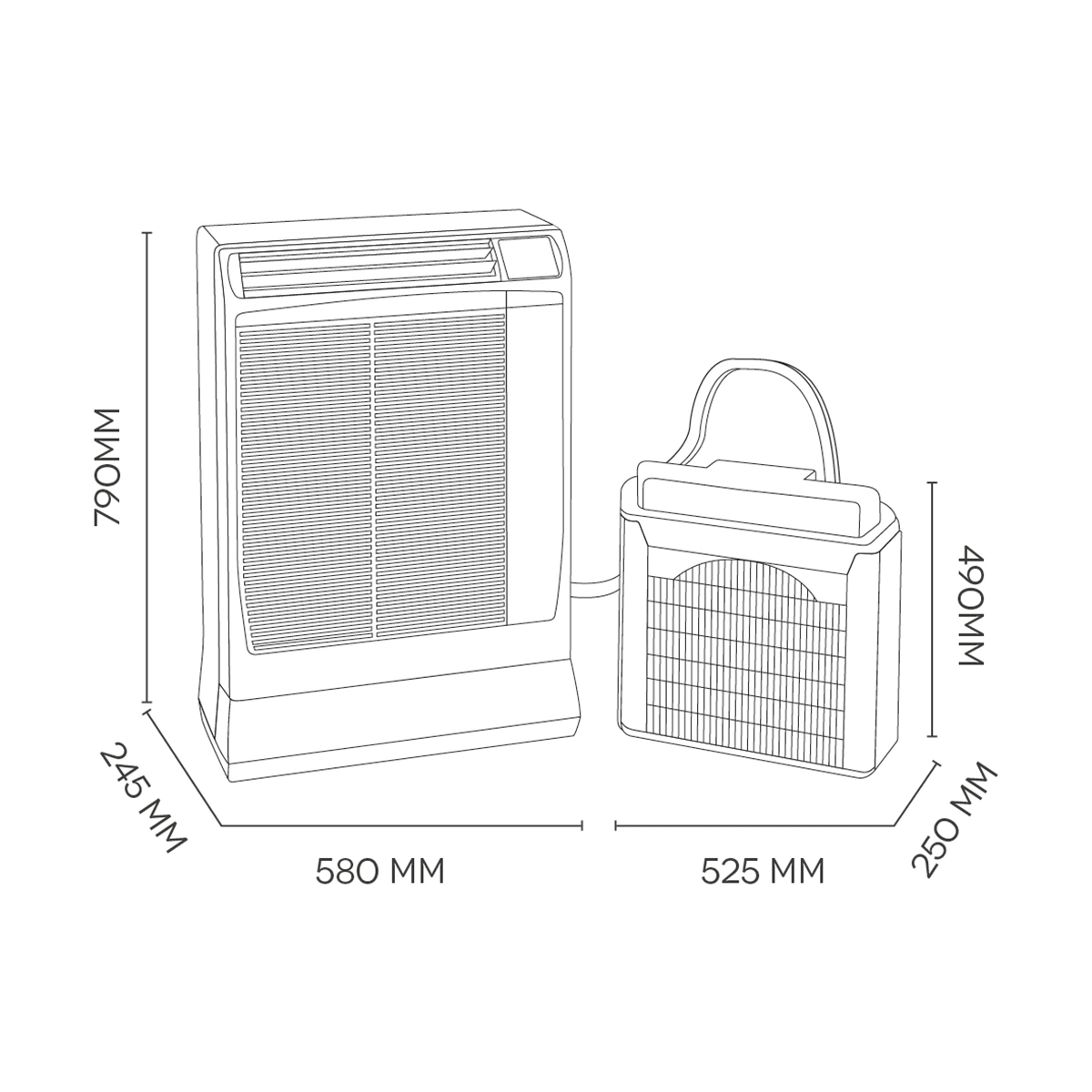 Climia CMK 4000 - mobile Split Klimaanlage mit 4,0 kW Kühlleistung in kompakter Form